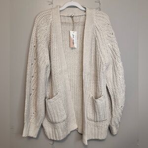 NWT Cream Chunky Knit Cardigan